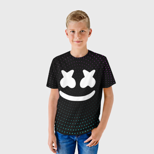 Детская футболка 3D Marshmello Black, цвет 3D печать - фото 3