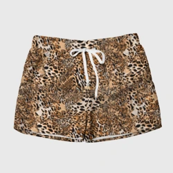Женские шорты 3D Леопард - шкура