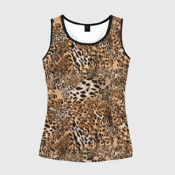 Женская майка 3D Леопард - шкура