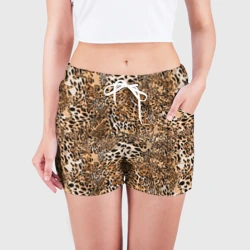 Женские шорты 3D Леопард - шкура - фото 2