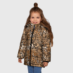 Зимняя куртка для девочек 3D Леопард - фото 2