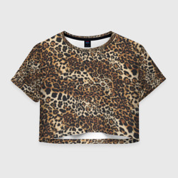 Женская футболка Crop-top 3D Леопардовыц паттерн