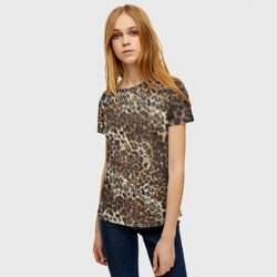 Женская футболка 3D Леопардовыц паттерн - фото 2