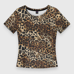 Женская футболка 3D Slim Леопардовыц паттерн