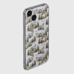 Чехол для iPhone 15 силиконовый с защитой камеры Моржи - семейство - фото 2