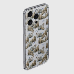 Чехол для iPhone 15 Pro силиконовый с защитой камеры Моржи - семейство - фото 2