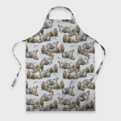 Фартук 3D Моржи - семейство