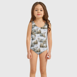 Детский купальник 3D Моржи - семейство