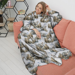 Плед с рукавами Моржи - семейство - фото 2