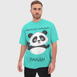 Мужская футболка oversize 3D Панда - фото 2