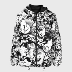 Мужская куртка 3D Черно-Белое Граффити