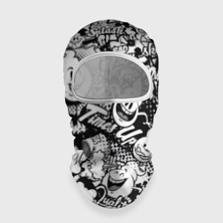 Балаклава 3D Черно-Белое Граффити паттерн