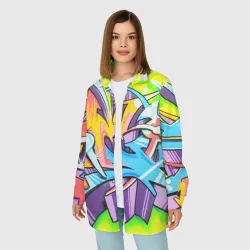 Женская рубашка oversize 3D Неоновая кислота - фото 2
