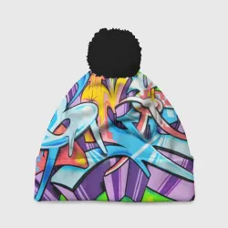 Шапка 3D c помпоном Неоновая кислота