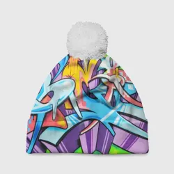 Шапка 3D c помпоном Неоновая кислота