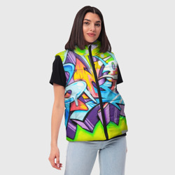 Женский жилет утепленный 3D Неоновая кислота - фото 2