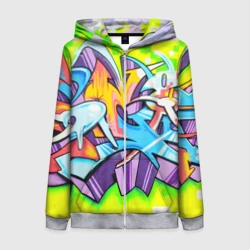 Женская толстовка 3D на молнии Неоновая кислота