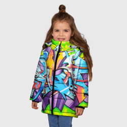 Зимняя куртка для девочек 3D Неоновая кислота - фото 2