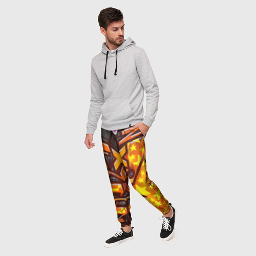 Мужские брюки 3D graffiti color, цвет 3D печать - фото 3
