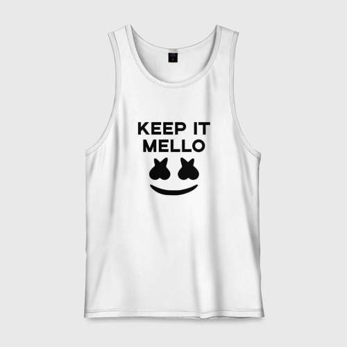 Мужская майка хлопок KEEP IT MELLO (Marshmello), цвет белый