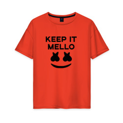 Женская футболка хлопок Oversize KEEP IT MELLO (Marshmello)