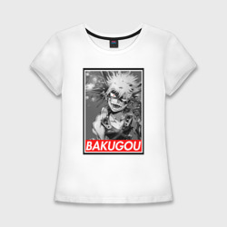 Женская футболка хлопок Slim Bakugou monochrome