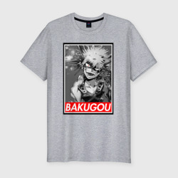 Мужская футболка хлопок Slim Bakugou monochrome