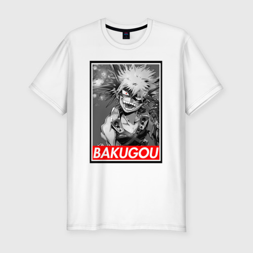 Мужская футболка хлопок Slim Bakugou monochrome, цвет белый