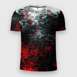 Мужская футболка 3D Slim Брызги красок glitch