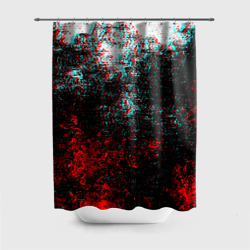 Штора 3D для ванной Брызги красок glitch