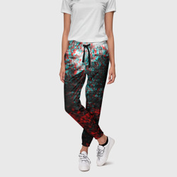Женские брюки 3D Брызги красок glitch - фото 2