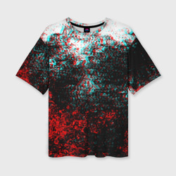 Женская футболка oversize 3D Брызги красок glitch