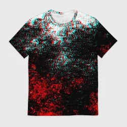 Мужская футболка 3D Брызги красок glitch