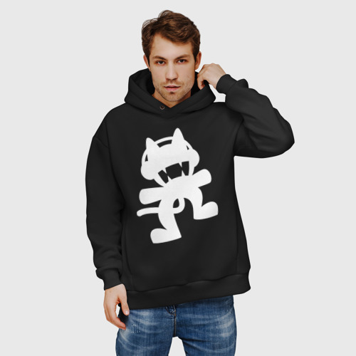 Мужское худи Oversize хлопок Monstercat, цвет черный - фото 3