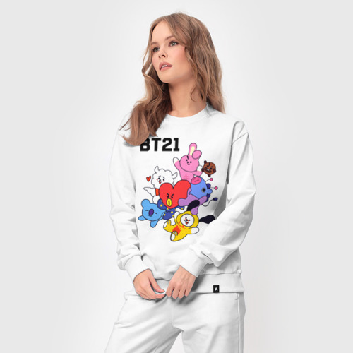 Женский костюм хлопок BT21 Mascots, цвет белый - фото 5