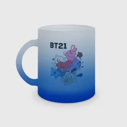 Кружка матовая стеклянная BT21 Mascots