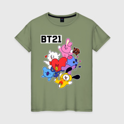 Женская футболка хлопок BT21 Mascots