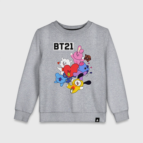 Детский свитшот хлопок BT21 Mascots, цвет меланж