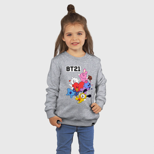 Детский свитшот хлопок BT21 Mascots, цвет меланж - фото 3