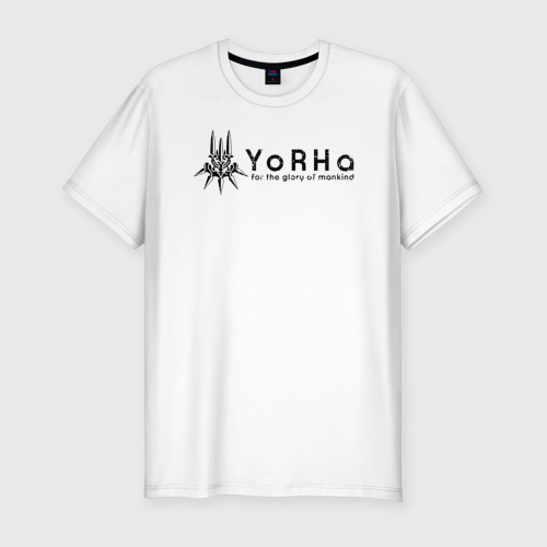 Мужская футболка хлопок Slim YoRHa Logo, цвет белый