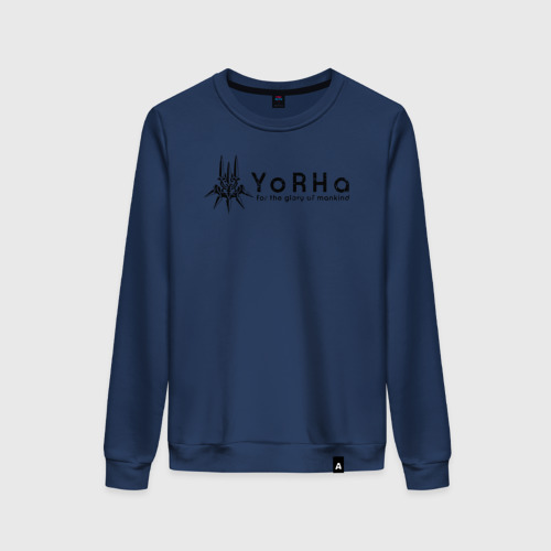 Женский свитшот хлопок YoRHa Logo, цвет темно-синий