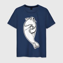Нерпа Нина с Байкалом – Мужская футболка хлопок с принтом купить со скидкой в -20%