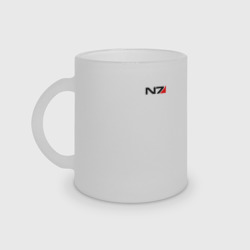 Кружка матовая стеклянная Mass Effect N7 Масс эффект Н7