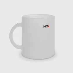 Кружка матовая стеклянная Mass Effect N7 Масс эффект Н7
