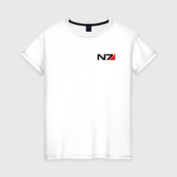Женская футболка хлопок Mass Effect N7 Масс эффект Н7
