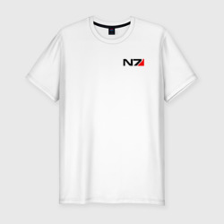 Мужская футболка хлопок Slim Mass Effect N7 Масс эффект Н7