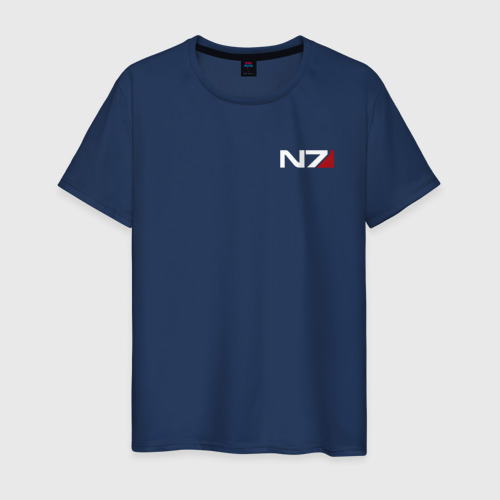 Мужская футболка из хлопка с принтом Лого Mass Effect N7 Масс эффект Н7, вид спереди №1