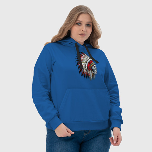 Женская толстовка хлопок Череп в роуче, цвет синий - фото 6