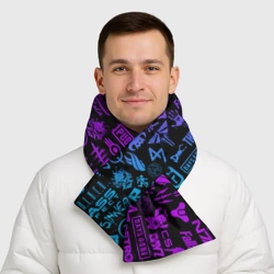Шарф-пуховик 3D Неоновые логотипы игр pattern - фото 2