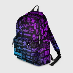Рюкзак 3D Неоновые логотипы игр pattern